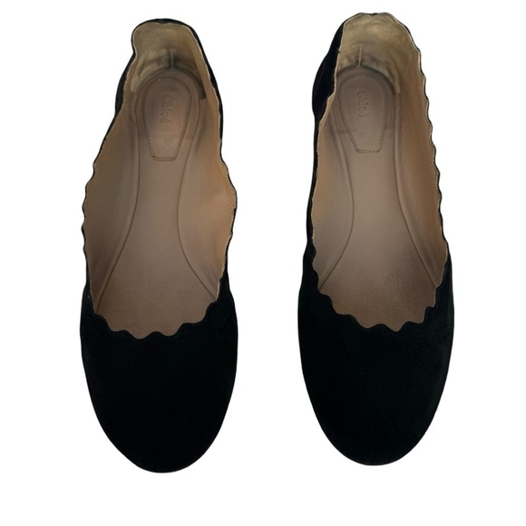 Chloe Lauren scalloped suede ballet flats woman’s SZ. 6 - Picture 5 of 16